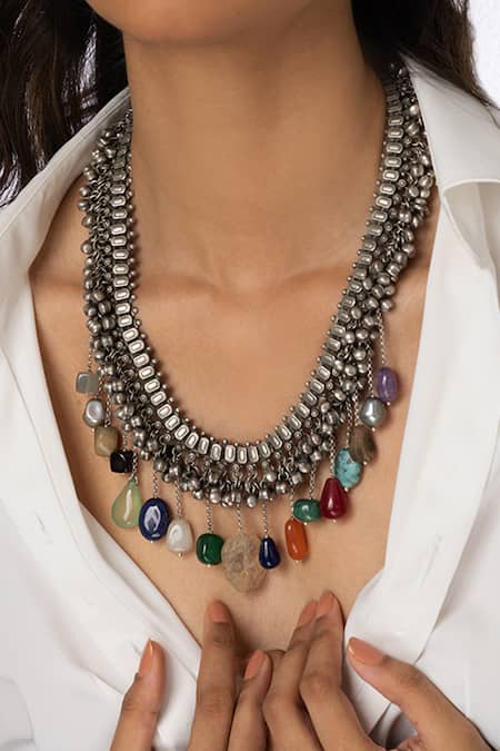 Joules By Radhika Tiered Multi-Drop Necklace 