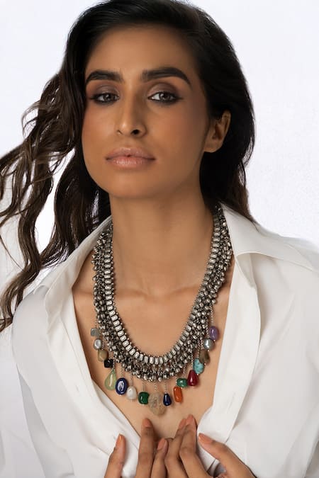 Joules By Radhika Tiered Multi-Drop Necklace 