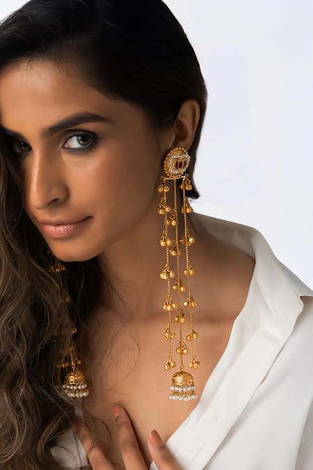 Joules By Radhika Cascade Chain Jhumkas 