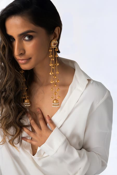 Joules By Radhika Cascade Chain Jhumkas 