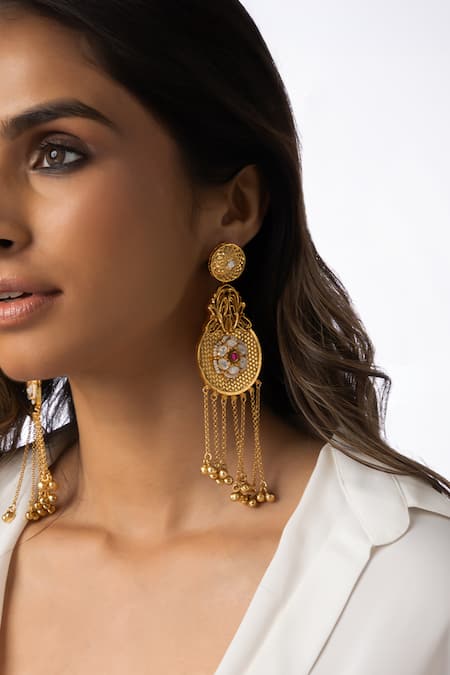 Joules By Radhika Heritage Chain Drops Earrings 