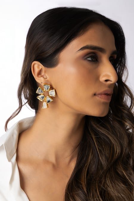Joules By Radhika Geometric Stone Earrings 