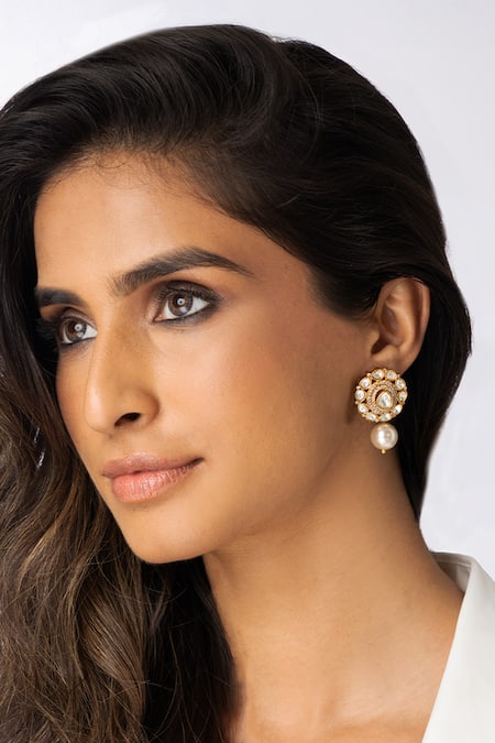 Joules By Radhika Stone Studded Drop Earrings