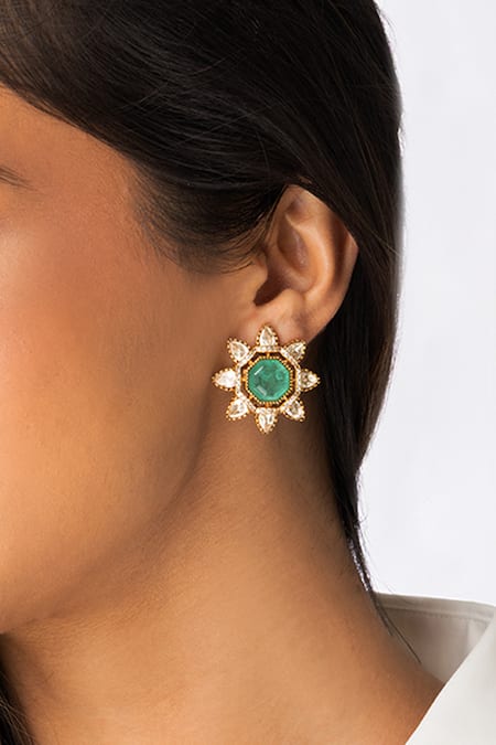 Joules By Radhika Solitaire Statement Stud Earrings