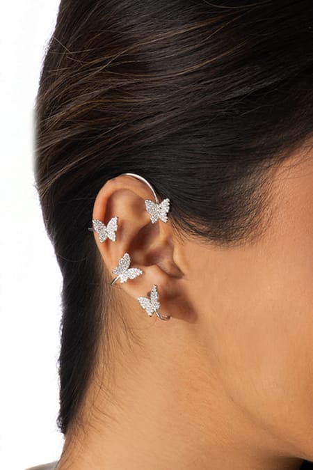 Joules By Radhika Silver Butterfly Earrings 