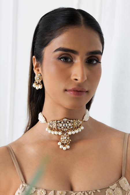 Joules By Radhika Intricate Artisan Beaded Necklace Set