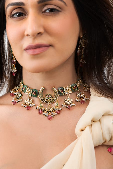 Joules By Radhika Stone & Bead Studded Necklace Set