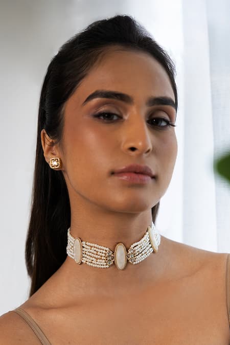 Joules By Radhika Stone & Bead Studded Necklace Set