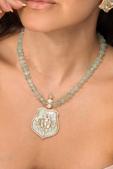 Joules By Radhika Traditional Shield Pendant Necklace Set