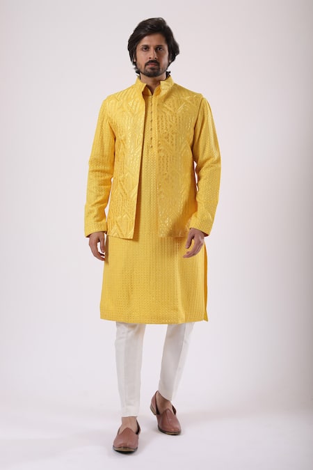 Millionaire Lucknowi Work Koti & Kurta Set 