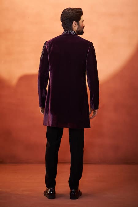 Millionaire Handcrafted Stone Work Sherwani Set 