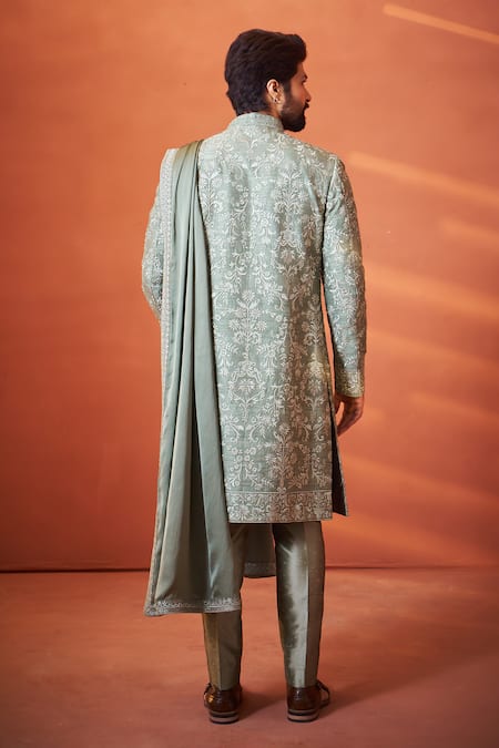 Millionaire Resham & Pearl Work Sherwani Set 