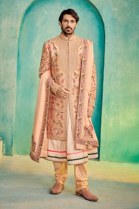 Millionaire Raw Silk Sherwani Set 