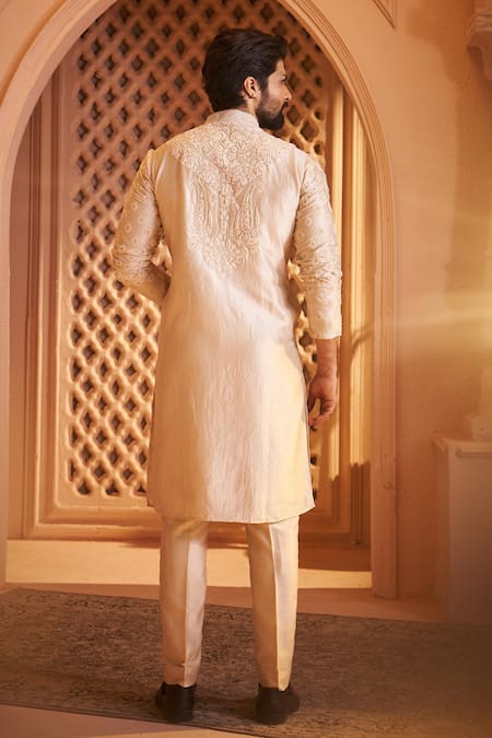 Millionaire Rose Gold Embroidered Kurta Set 