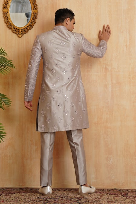 Millionaire Mirror Work Sherwani Set 