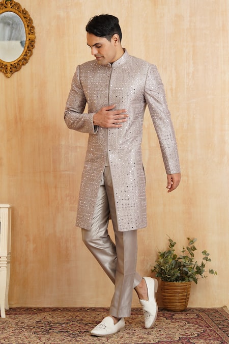 Millionaire Mirror Work Sherwani Set 
