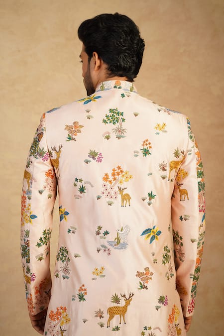 Millionaire Floral Embroidered Sherwani Set 