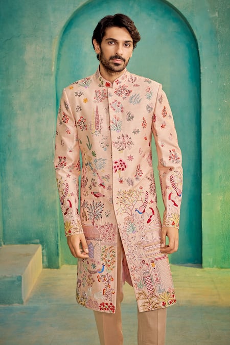 Millionaire Floral Embroidered Sherwani Set 