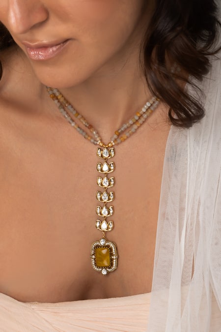 Joules By Radhika Layered Drop Statement Necklace 