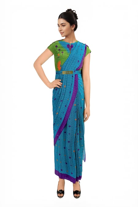 Soup By Sougat Paul Pre-Draped Saree With Blouse 