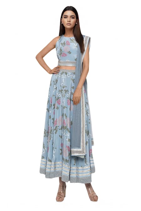 Soup By Sougat Paul Floral Printed Lehenga Set 