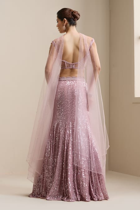 Chaashni By Maansi And Ketan Pearl Embellished Lehenga Set 