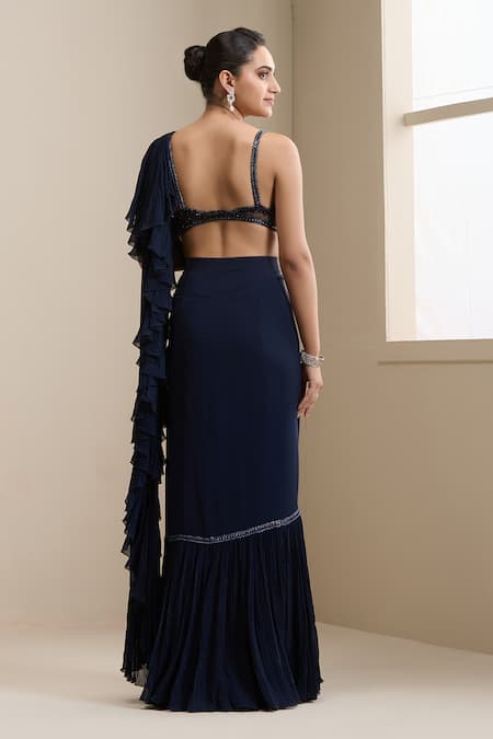 Chaashni By Maansi And Ketan Pre-Stitched Saree With Embellished Blouse 