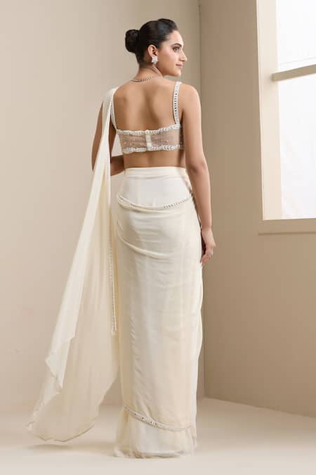 Chaashni By Maansi And Ketan Pre-Stitched Saree With Embellished Blouse 