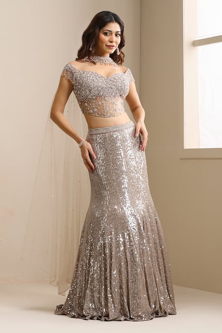 Chaashni By Maansi And Ketan Sequin Embellished Lehenga Set 