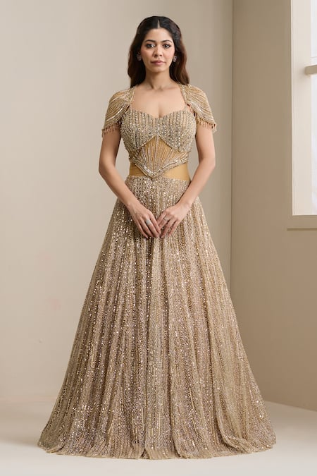 Chaashni By Maansi And Ketan Sequin Embellished Gown 