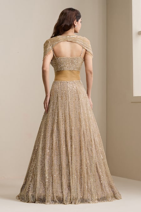 Chaashni By Maansi And Ketan Sequin Embellished Gown 