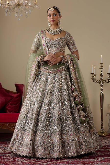 Chaashni By Maansi And Ketan Sequin Embellished Bridal Lehenga Set 