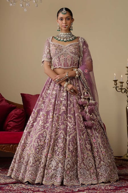 Chaashni By Maansi And Ketan Thread Work Bridal Lehenga Set 