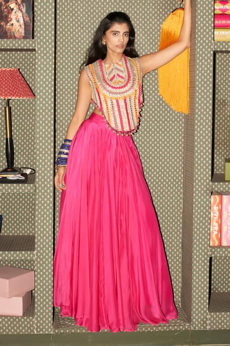 Rishi and Vibhuti Panorama Embroidered Corset & Skirt Set