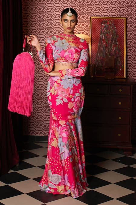 Rishi and Vibhuti Queen Printed Skirt Set