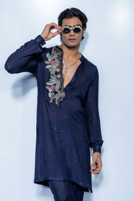 Rishi and Vibhuti Indie Imprium Placement Embroidered Kurta Set 