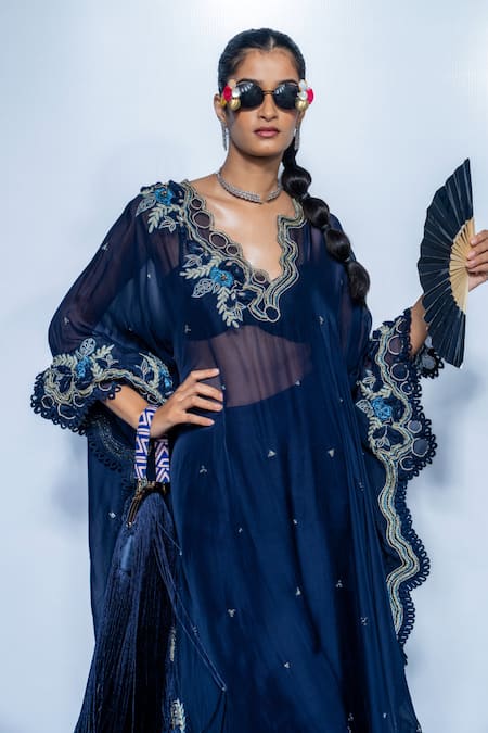 Rishi and Vibhuti Monarch Embroidered Kaftan Pant Set 