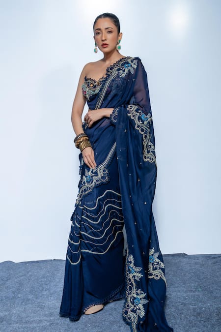 Rishi and Vibhuti Kiara Embroidered Saree With Corset 