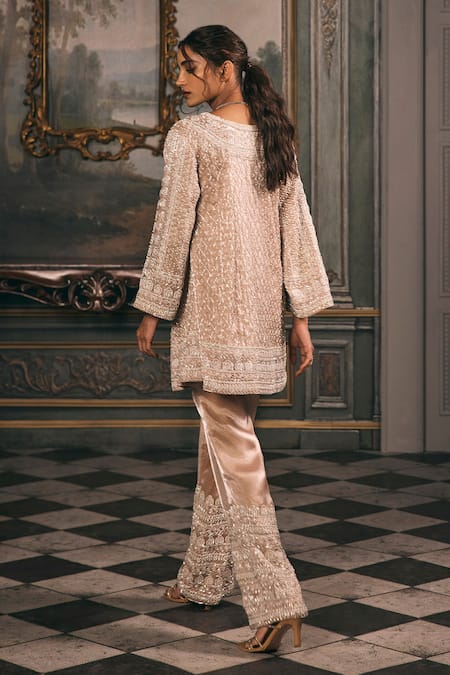 Studio22 By Pulkita Arora Bajaj Glorious Hand Embroidered A-line Kurta & Straight Pant Set 