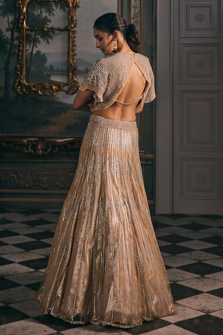 Studio22 By Pulkita Arora Bajaj Astra Shimmer Hand Embroidered Sequin Lehenga Set 