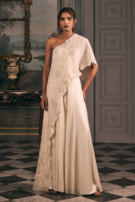 Studio22 By Pulkita Arora Bajaj Bianca One Shoulder Jumpsuit & Overlay 