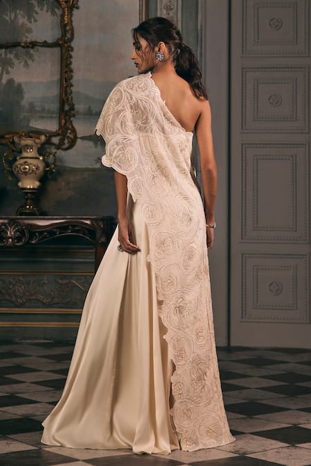 Studio22 By Pulkita Arora Bajaj Bianca One Shoulder Jumpsuit & Overlay 