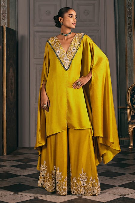 Studio22 By Pulkita Arora Bajaj Jolie Embroidered Kaftan Kurta & Sharara Set 