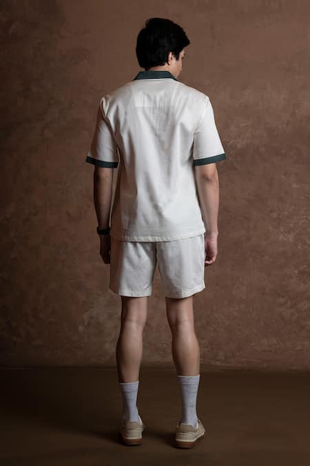 Vaani Beswal Pearl Diver Embroidered Fish Shirt & Shorts Set