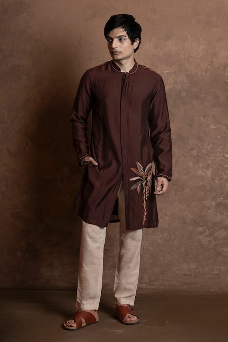 Vaani Beswal Muslin Palm Embroidered Kurta 