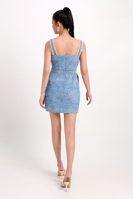 Verano By Tanya Aspen Denim Short Dress With Belt 
