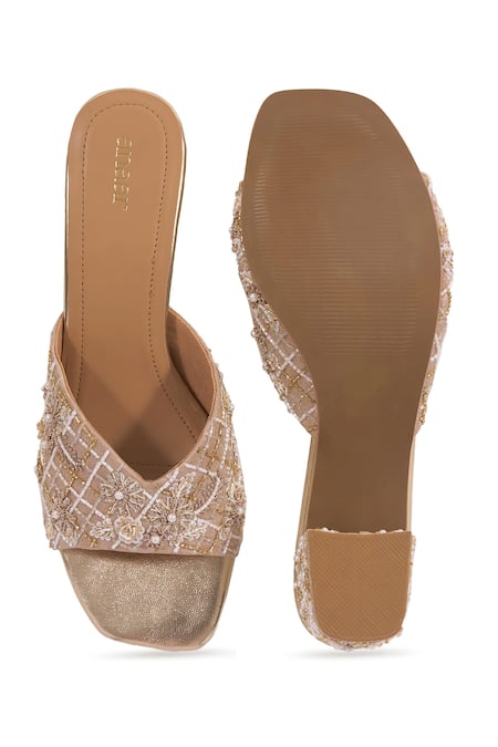 Anaar Roman Empire Floral Pattern Block Heels 