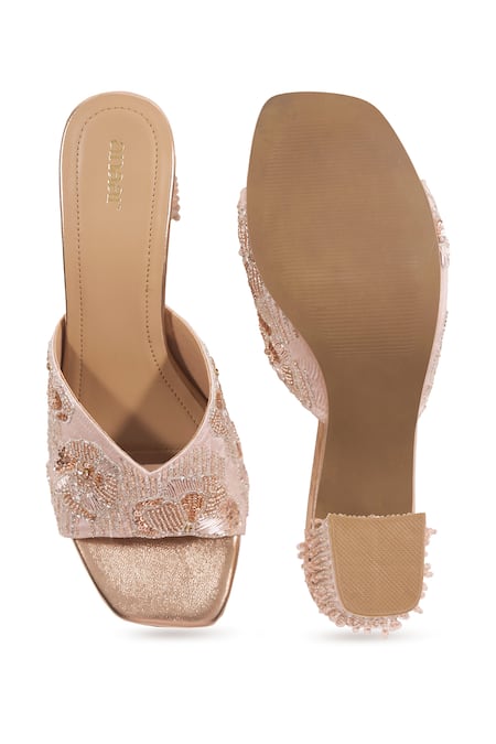 Anaar Bloom Bagh Floral Motif Block Heels 