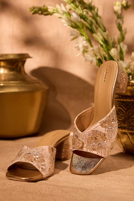 Anaar Bloom Bagh Floral Motif Block Heels 