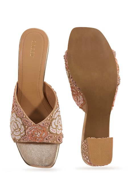 Anaar Festive Fling Rosette Embellished Block Heels 